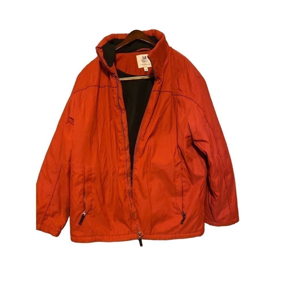 Faded Glory Originals Men's Size LargeThick Red Zip Jacket Zippered Hood Pockets
